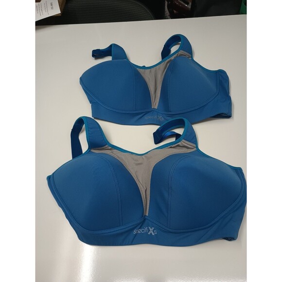 Specifixs Sports Bra 40G Blue Plus Size No Bounce Lined Lot Of 2 - Picture 7 of 7